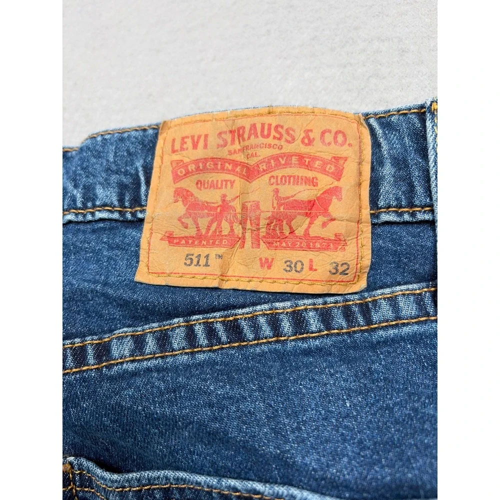 Levis‎ 511 Slim Fit Mens Jeans Blue Medium Wash Denim W30 L32 04511-4869
